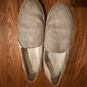Vince Crackle-Effect Slip-On Shoes